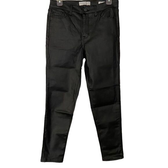 039 Sanctuary Women's Faux Leather Skinny Ankle Pants Black Size 8 Zip Closure​​ - Picture 1 of 12